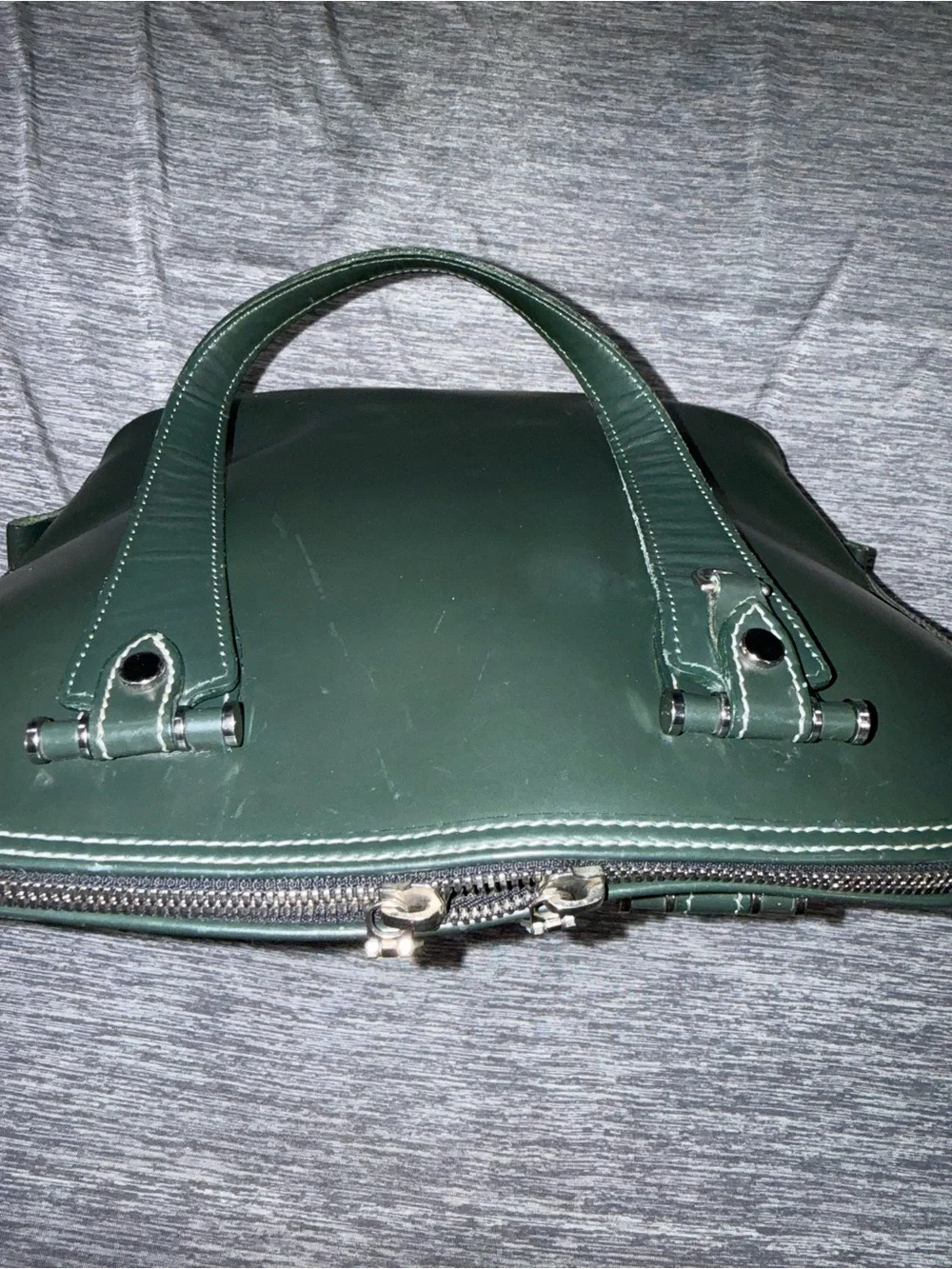 Dooney & Bourke Dark Green Leather Bintage Dome Satchel EUC - Picture 16 of 16